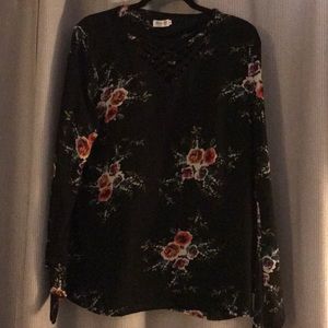 Black Floral Top